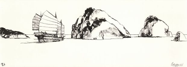 Baudoin Edmond (Né... | BAUDOIN Edmond (né en 1942) Encre de Chine sur papier. Signé... | Tessier Sarrou