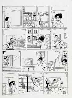 Craenhals | Les 4 As, planche n°3 Ã  l’encre de Chine de l’é… | Banque Dessinée