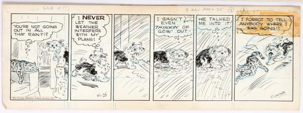 Cap Stubbs and Tippie Original Ink Daily Comic Strip Art Signed and Drawn by Edwina Dumm AM22 | Charles Scott Gallery