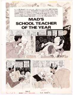 Paul Coker | MAD #237 Complete 4-Page Story " MAD ’s School Teacher of the Year" Original Art (EC Publ., 1983). | Heritage