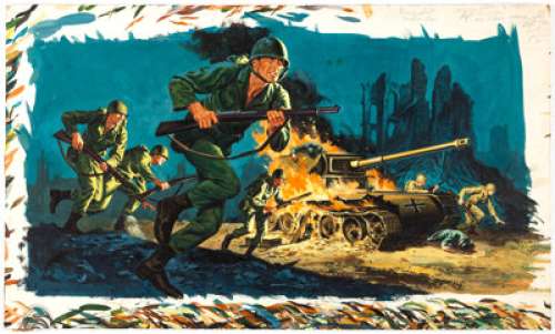 Victor Prezio - War Painting Original Art (c. 1960s-1970s).... | Heritage