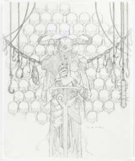 Gerald Brom - "Vigil of Bones" Preliminary Drawing Original Art (c. 2018).... | Heritage