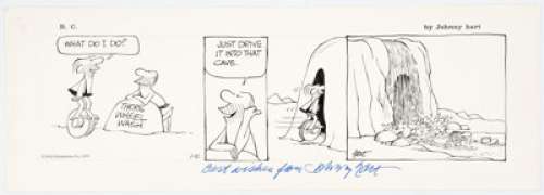 Hart, Johnny | Johnny Hart B.C. Daily Comic Strip Original Art dated 1-10-72 (Field Enterprises, 1972). ... | Heritage