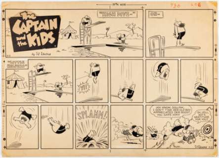 Dirks, Rudolph - Rudolph Dirks and John Dirks The Captain and the Kids Sunday Comic Strip Original Art dated 9-3-61 (United Feature...