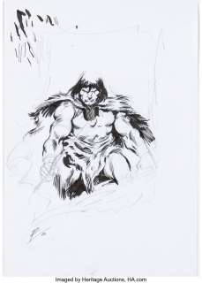 Children‘s Book Illustrator - Roberto de la Torre - Conan the Barbarian Sketch Original Art (2021)....