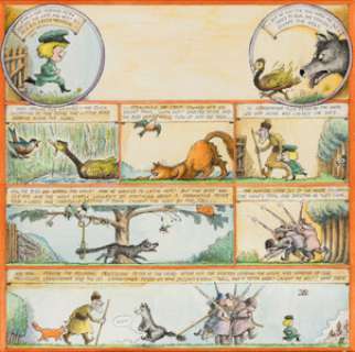 Unknown Artist | Stan Mack Peter And The Wolf / A Young Person’s Guide To The Orchestra Illustration Original Art ( Columbia Record... | Heritage