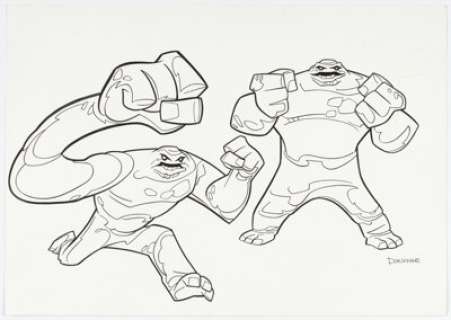 Doescher, Erik - Erik Doescher and Mike DeCarlo Superman Animated Series Style Guide "Clayface" Illustration Original Art (DC, 1996...