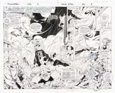 Raney, Tom - Rurik Tyler, Tom Raney, and Joe Rubinstein The Uncanny X-Men #292 Double Page Spread 2-3 Original Art (Marvel, 199...