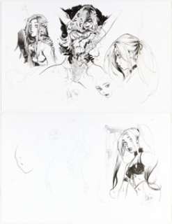 DC Artist - Mirka Andolfo - Poison Ivy and Harley Quinn Illustrations Original Art (undated)....