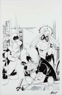 Mychaels, Marat - Marat Mychaels Do You Pooh? Variant Cover Original Art (Counterpoint Entertainment, c. 2017)....