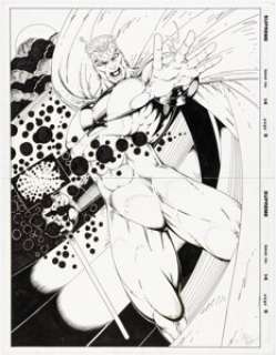 Fraga, Dan - Dan Fraga Supreme #14 Double Splash Page 8-9 Original Art (Image, 1994)....