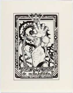 Harris, Tony - Tony Harris - Dr. Manhattan Watchmen Tarot Card Illustration Original Art (2012)....