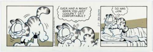 Davis, Jim | Jim Davis Garfield Daily Comic Strip Original Art dated 2-7-90 (United Feature Syndicate, 1990).... | Heritage
