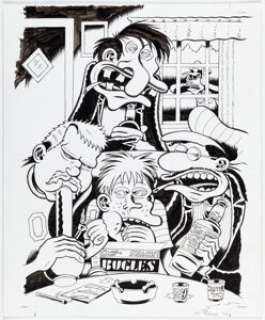 Peter Bagge | The Complete Hate Interior Cover Original Art (Fantagraphics, 2020). | Heritage