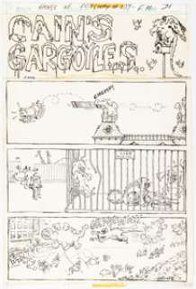 Sergio Aragonés House of Mystery #239 Complete 1-Page Story "Cain’s Gargoyles" Original Art (DC, 1976). | Heritage