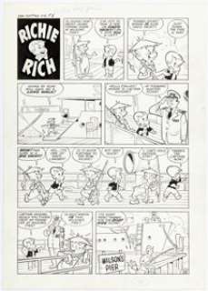 Steve Muffatti Little Dot #40 Richie RIch Complete 1-Page Story Original Art (Harvey, 1959).