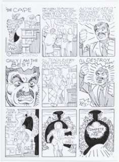 Steve Ditko #16: Sixteen #16 Complete 5-Page Story "The Cape" Original Art (Robin Snyder and Steve Ditko, 2012). (Total: 5 Original Art) | Heritage