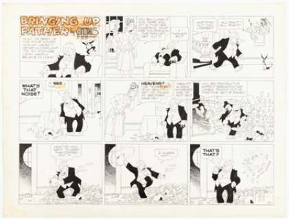 George McManus Bringing Up Father Sunday Comic Strip Original Art dated 1-1-49 (King Features Syndicate, 1949). | Heritage