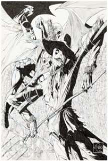 Ethan Van Sciver - Batman vs. Scarecrow Specialty Illustration Original Art (2008). | Heritage