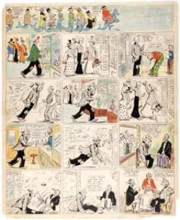 Frederick Burr Opper Happy Hooligan Sunday Comic Strip Suffragette Movement Original Art 5-31-08 (American-Journal Examiner, 1908). | Heritage