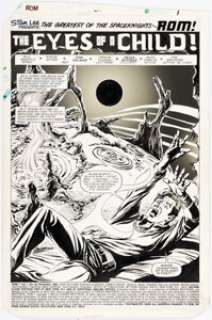 Steve Ditko and Tom Palmer ROM #60 Splash Page 1 Original Art (Marvel, 1984). | Heritage