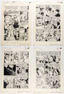 Ross Andru and Mike Esposito Date with Danger #5 Complete 8-Page Story "Spies Walk Alone" Original Art (Pines, 1952). (Total: 9 Items) | Heritage