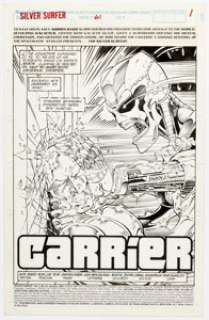 Ron Lim and Tom Christopher Silver Surfer #61 Splash Page 1 Original Art (Marvel, 1992). | Heritage