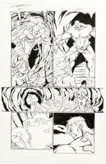 Joe Dodd and Justin Holman Marvel Age Fantastic Four #12 Hulk Story Page 17 Original Art (Marvel, 2005).