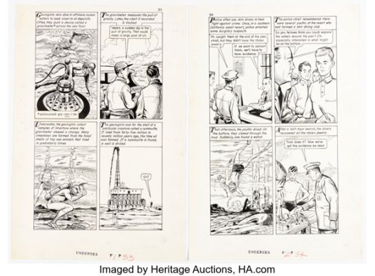 Tony Tallarico The World Around Us #30 - Undersea Adventures Pages 33-34 Original Art (Gilberton, 1961). (Total: 2 Original Art) | Heritage