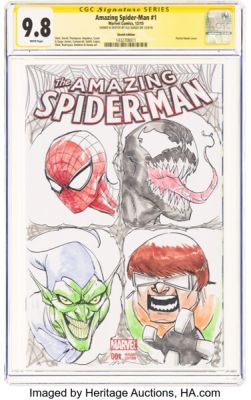 Alé Garza The Amazing Spider-Man #1 Sketch Edition - Signature Series Original Art (Marvel, 2015/16) CGC NM/MT 9.8 White pages. | Heritage