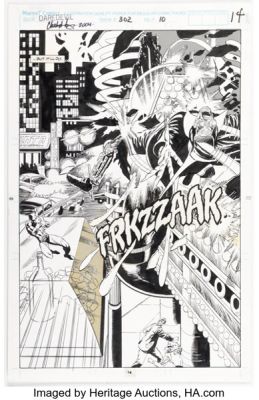 M.C. Wyman and Christie Scheele Daredevil #302 Splash Page 14 Original Art (Marvel, 1991).