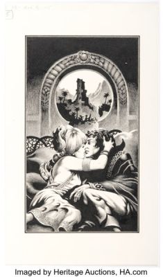 Stephen Fabian Hegira Paperback Novel Interior Illustration #5 Original Art (Dell, 1979). | Heritage