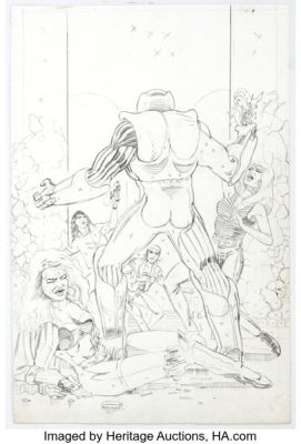 Joe St. Pierre X-O Manowar Unused Cover Pencils Original Art (Valiant, c. 1993).