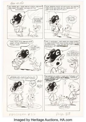 Walt Lardner Pipsqueak #38 Near-Complete Story "Love Pains" Original Art Group of 5 (Archie, 1960). (Total: 5 Items) | Heritage