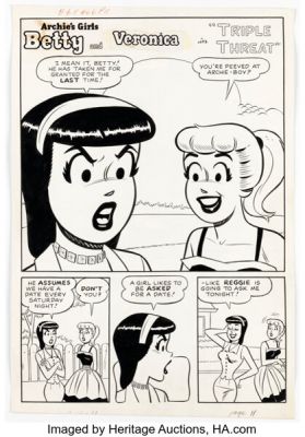 Dan DeCarlo Archie’s Girls Betty and Veronica #66 "Triple Threat" Complete 6-Page Story Original Art (Archie, 1961). (Total: 6 Original Art) | Heritage