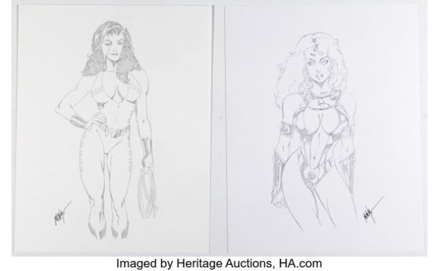 M. C. Wyman - Donna Troy and Starfire Illustrations Original Art Group of 2 (2010-11). (Total: 2 Original Art)
