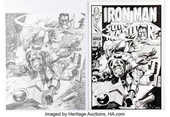 Gen Colan and Dave Gutierrez Iron Man and Sub-Mariner #2 Faux Cover Specialty Illustration Original Art Group of 2 (2006). (Total: 2 Original Art)