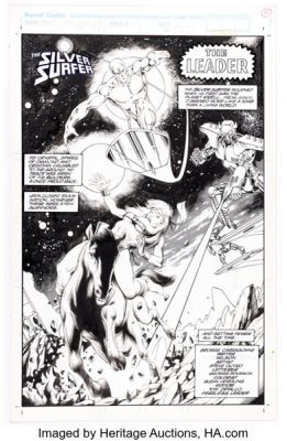Nelson DeCastro (Nelson) Marvel Collector‘s Edition (Charleston Chew Giveaway) #1 Silver Surfer Splash Page 1 Original Art (Marvel, 1992).