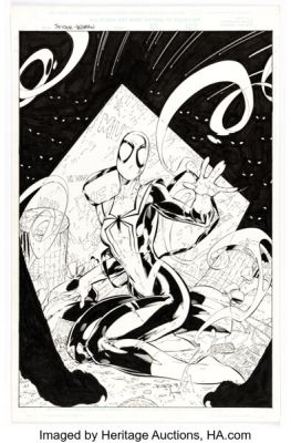 Brett Booth and Bob Almond Spider-Woman Unused Cover Original Art (1999).