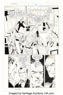 Fabio Laguna and Scott Koblish Avengers: Timeslide Story Page 25 Original Art (Marvel, 1996).