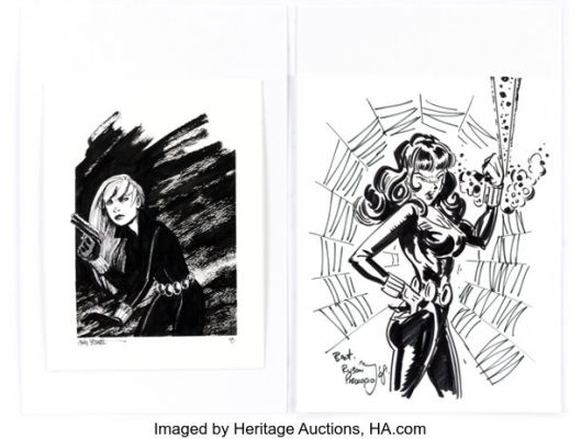 Dave Farley, Andy Bennett, and others - Black Widow Pin-Up Illustrations Original Art Group of 6 (c. 2008). (Total: 6 Original Art)