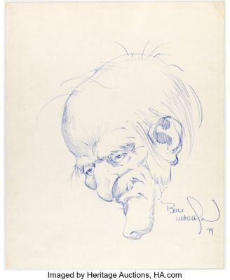 Bernie Wrightson - Uncle Creepy Portrait Sketch Original Art (1979). | Heritage