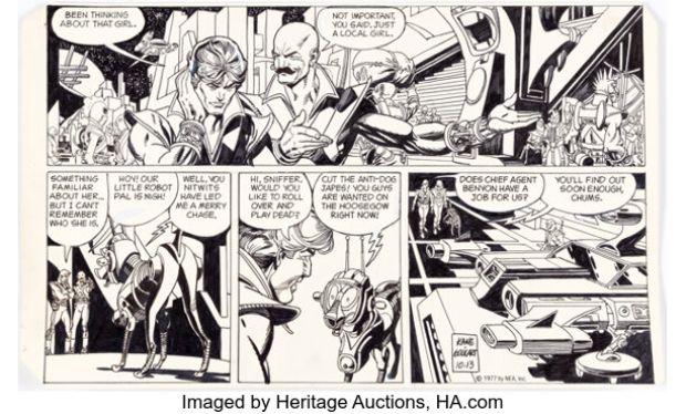 Gil Kane Star Hawks Daily Comic Strip Original Art dated 10-13-77 (NEA, 1977). | Heritage