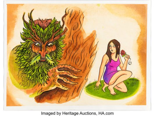 Richard Sala - Tree Monster and Woman Illustration Original Art (undated). | Heritage