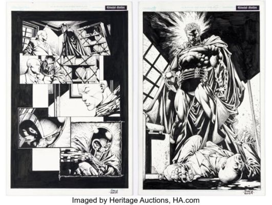 David Finch and Danny Miki Ultimatum #2 Death of Professor X Story Pages 24-25 Original Art (Marvel, 2009). (Total: 2 Original Art) | Heritage
