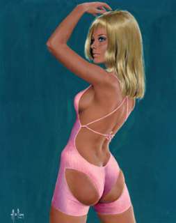 Aslan | Pin-up du magazine Lui n° 47, Novembre 1967 Gouache originale signée | Kahn et Associés