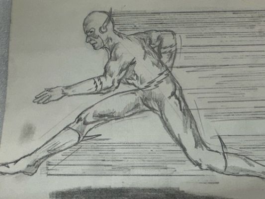 Estate Find Original The Flash Running Speed Study Drawing Vintage Comic Art | eBay US (Buy It Now)