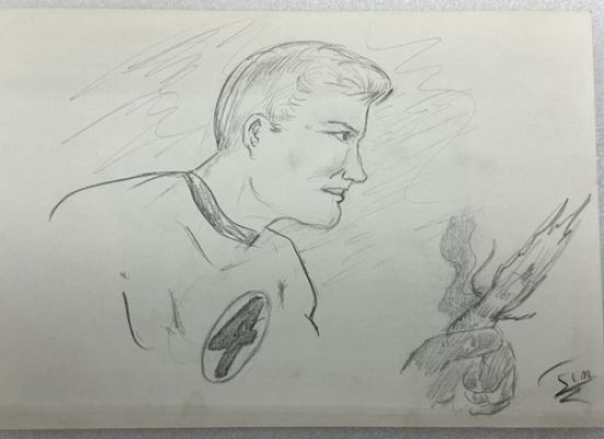 Estate Find Original Human Torch Johnny Storm Fantastic Four Drawing Comic Art | eBay US (Buy It Now)