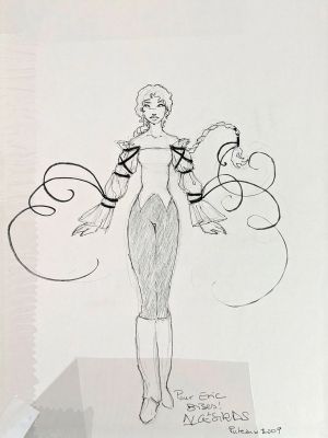 Algesiras Candélabres Dessin... | Lot 5 - ALGESIRAS Candélabres Dessin représentant l’héroine... | Vermot et Associés