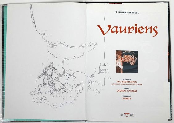 CAGNIAT Laurent Vauriens Dédicace... - Lot 79 - CAGNIAT Laurent Vauriens Dédicace sur l’album Justine...